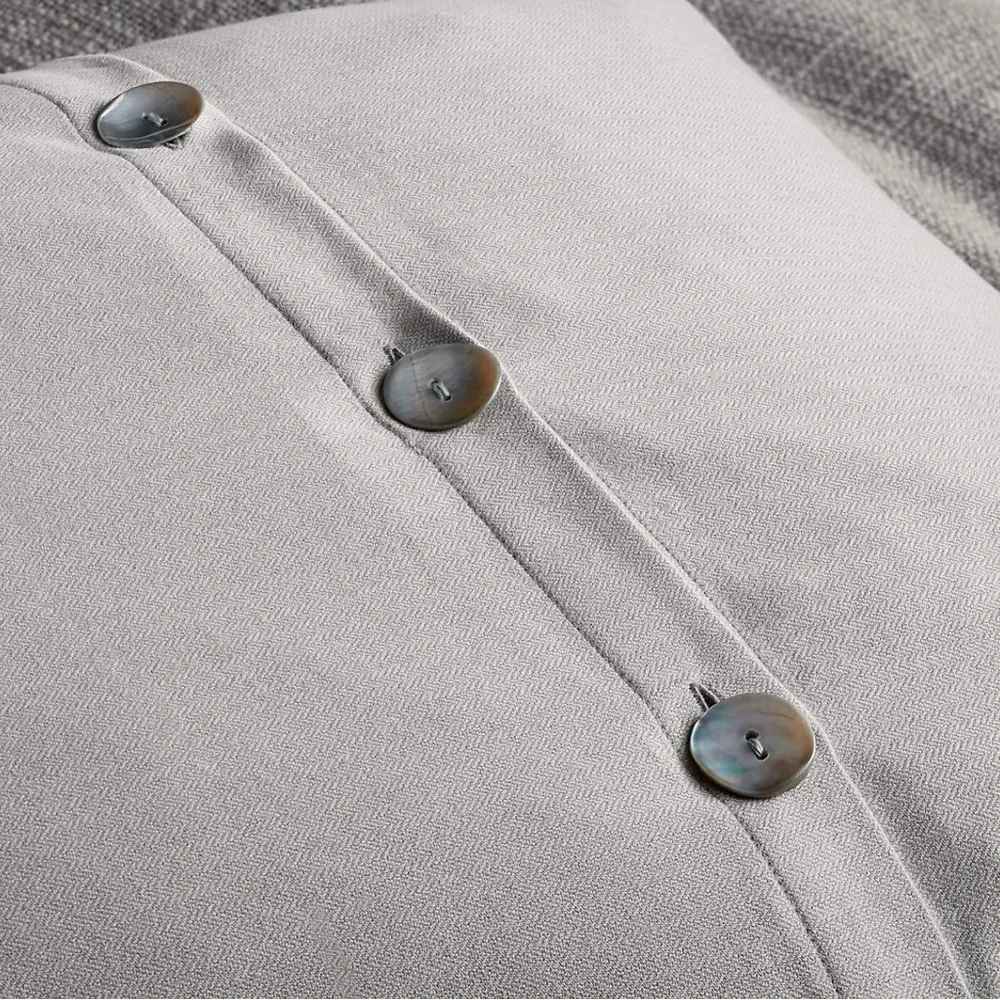 Crate & Barrel Lindstrom Cotton Grey Standard Sham Standart 20”x 26” Set of 2‎